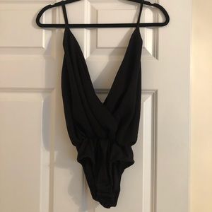 Tobi black low cut body suit
